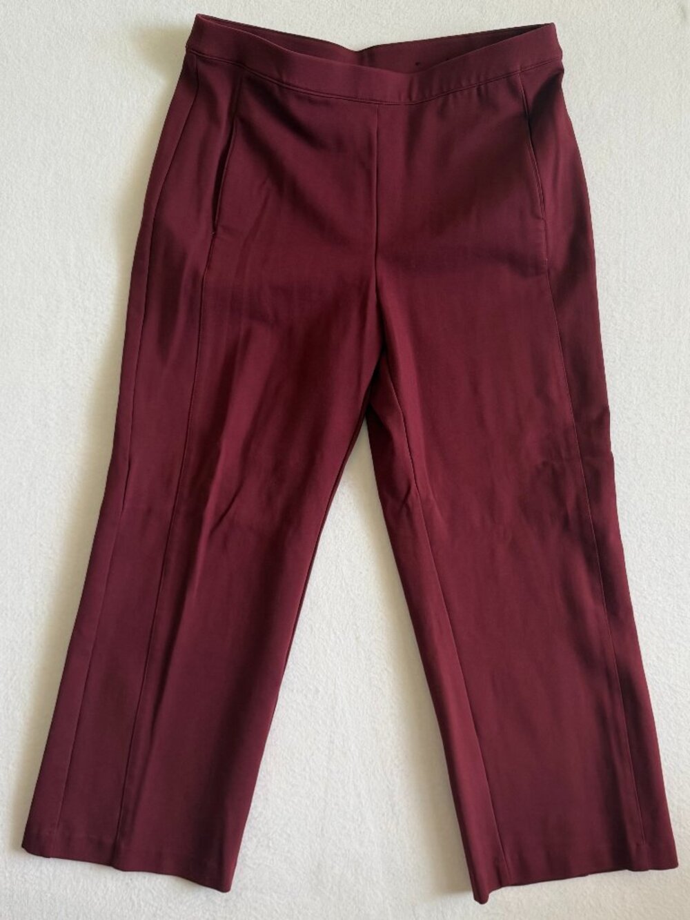 Alfani Womens Pants Large Stretch Core Red Burgundy Straight Leg Stretch Comfort